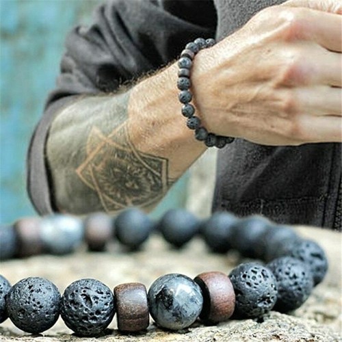 Bracciale pietra lavica - pietra,