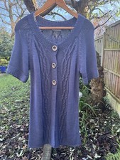 Cardigan maglia blu cavo