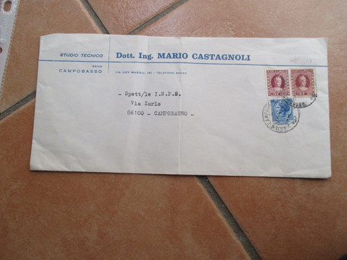 1977 busta viaggiata mista - busta,