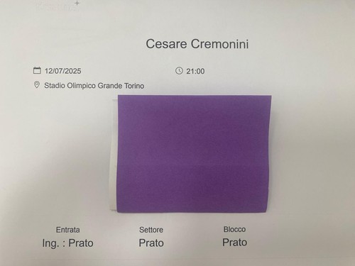 Biglietto concerto cesare - biglietto,