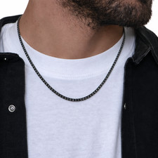 Collana Tennis Nera da Uomo in