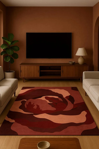 Tappeto artistico rosa