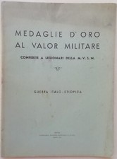 OPUSCOLO MEDAGLIE ORO VALOR
