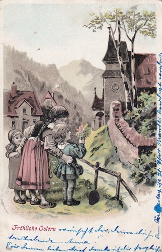 Cartolina artista pasqua 1900 - pasqua,