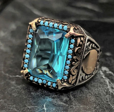 Anello Uomo Argento Quadrato