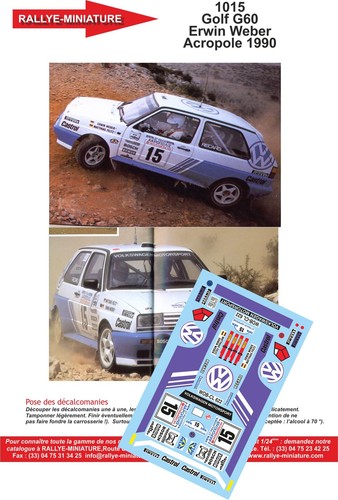 Decals ref 1015 vw - 1/18,