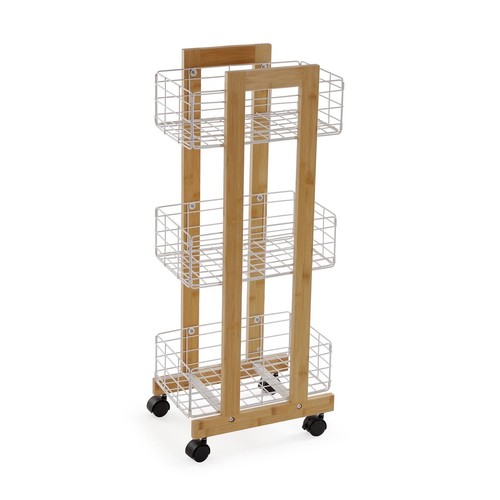 Carrello legno con cestini - carrello,