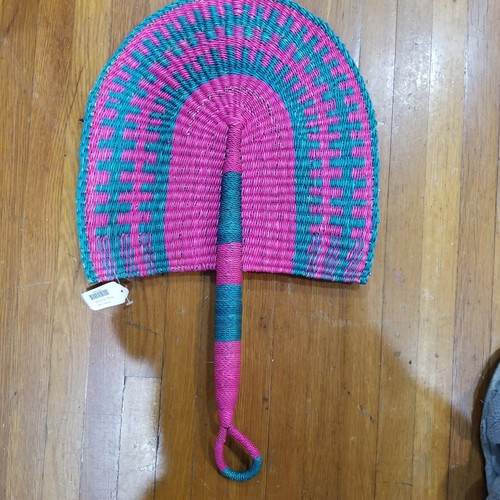 Ventaglio tessuto vimini rosa
