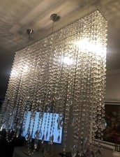 lampadario rettangolare  gocce cristallo con gocce marca Rugiano 