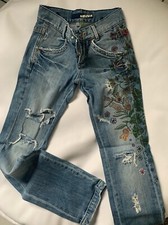 MISS SIXTY Vintage! Denim Jeans firmati MISS 60 Vintage Ricamo TG 28 Size