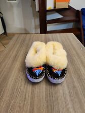 PANTOFOLE POLACCHE DONNA IN PELLE DI PECORA NUOVI NATURALI FATTE A MANO TG. 38