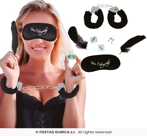Set giochi sexy nero manette - giochi,