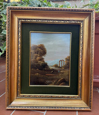 DIPINTO OLIO SU TAVOLA CON COLONNE ROMANE - FIRMATO H. MURIEL