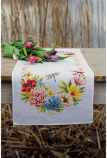 Centrotavola Punto Croce Con Tela Aida FIORI COLORATI Biancheria Da Tavola Set F