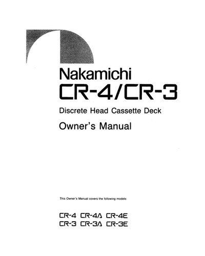 Nakamichi 4 cassette - nakamichi, cr-3