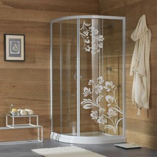 wall stickers adesivo murale fiori vetri box doccia decorazione arredo bagno 