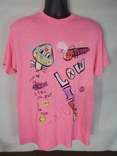 T-shirt marijuana droga bassa vita uomo taglia large rosa trippy manica corta 