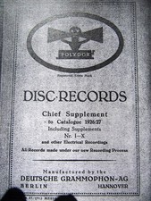 1926/7 English POLYDOR DISC-RECORDS Chief Supplement Schallplatten Katalog Xerox