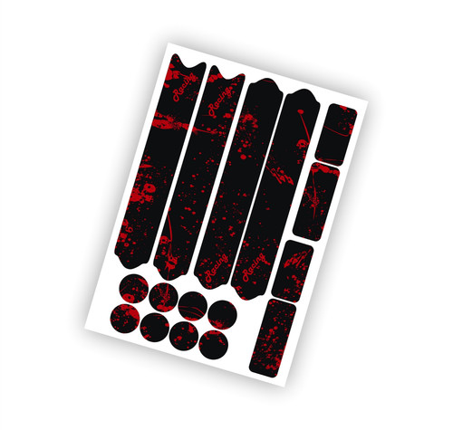 Kit adesivi bici rosso nero - kit,