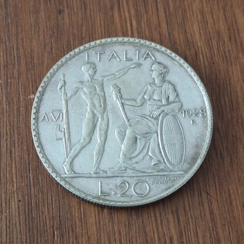 Regno italia lire 1928 - regno, 20