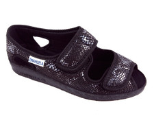 EMANUELA 667 SNAKE NERO SCARPA SANDALO DONNA DOPPIO STRAPPO LAVABILI IN LAVATRIC