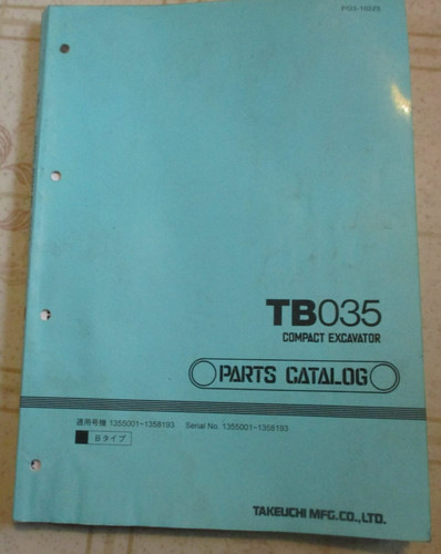 Catalogo ricambi escavatore