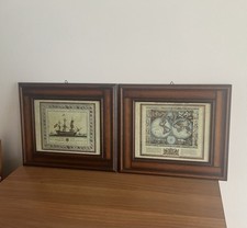 Coppia Di Quadri Vintage Anni