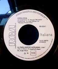 ANNA OXA - 45 giri 7" PAGLIACCIO AZZURRO PROMO  1979 Mint