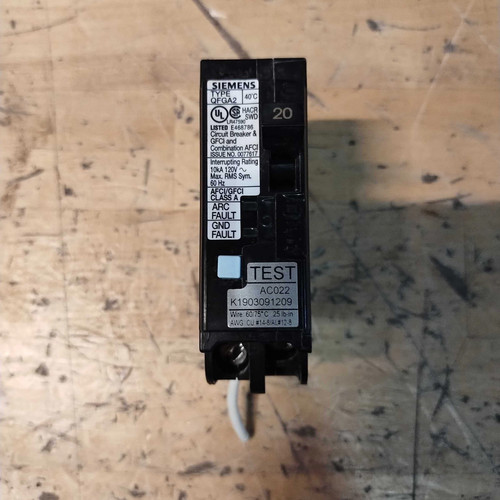 Siemens q120df amp pole - 20-amp, 1-pole