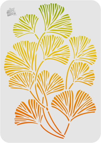 Stencil foglia ginkgo - ginkgo, a4