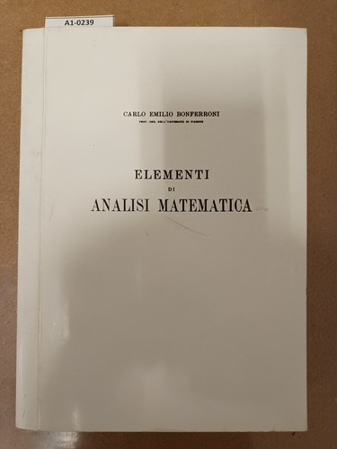 Elementi analisi matematica - elementi, di