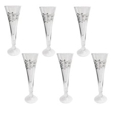 Calici per champagne fluite bicchieri liquore in cristallo con decori argento da