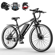 Bicicletta Elettrica per Adulti a Pendolo 350W Mountain Bike 7 Velocità Bici