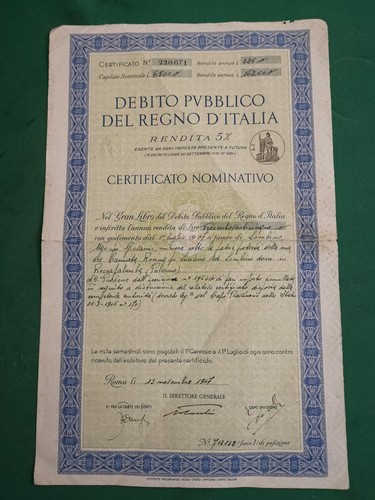 Debito pubblico del regno - debito,