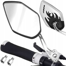 SPECCHIETTO MOTO SET 2pz RETROVISORE CROSS SCOOTER CUSTOM FIAMME FIRE M8 / M10 *