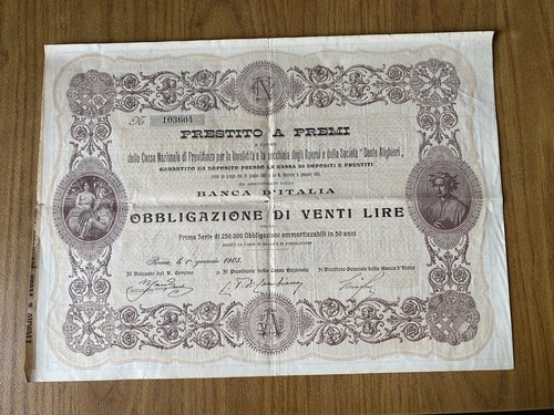 Obbligazione lire banca - obbligazione, 20