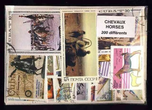 Animali cavalli 200 timbri - animali,