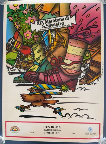 Poster vintage 1983 roma - vintage,