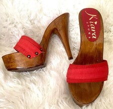 ? SCARPE DONNA ZOCCOLI 36 ROSSO ITALY KIARA SHOES TACCO 12