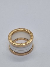 Bulgari B Zero 1 Oro Giallo E Ceramica Bianca Taglia 50