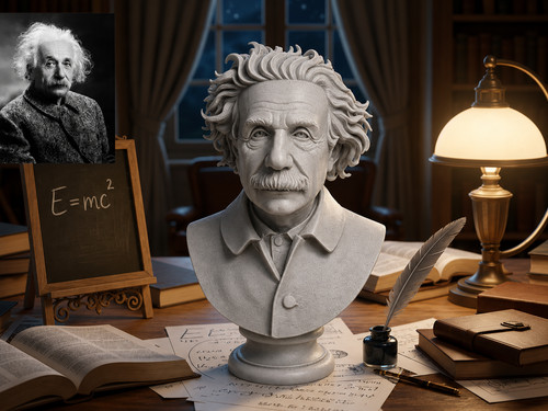Statua busto albert einstein - busto,