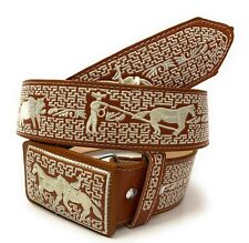 CINTO CHARRO BORDADO. CINTURA WESTERN UOMO. VAQUERO PIZIADO STYLE SUERTES CHARRAS