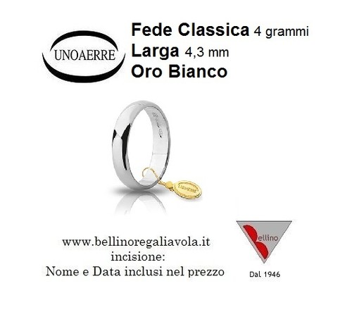Fede nuziale unoaerre - fede, grammi