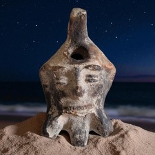 Lucerna Antica Piccolo Oggetto Votivo In Terracotta Lampada Ad Olio 