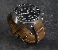 CINTURINO OROLOGIO 22 20 18 MM CORIUM 4 MARRONE CEDRO VERA PELLE INVECCHIATA ...