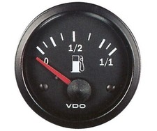 STRUMENTO (MANOMETRO) LIVELLO CARBURANTE 301010008K VDO FONDO NERO 52MM TUBOLARE