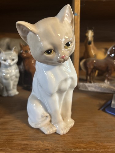 Statuina gatto porcellana - statuina,