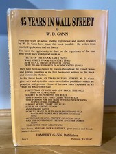 1976 W.D. Gann 45 YEARS IN WALL STREET Technical Analysis w/Dust Jacket VG
