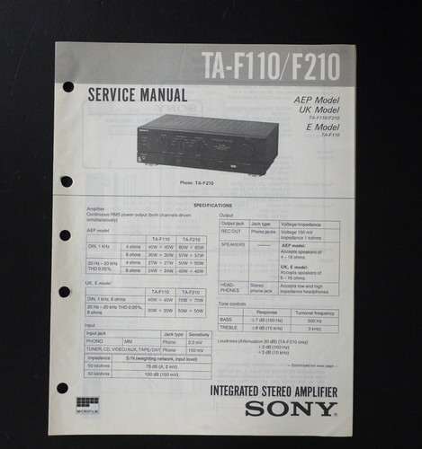 Originale sony f110 f210 - sony, ta-f110/f210
