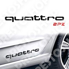Adesivi AUDI QUATTRO 2pz Stickers Vinile  Fiancata Auto Q2 Q3 Q5 TT RS S Car